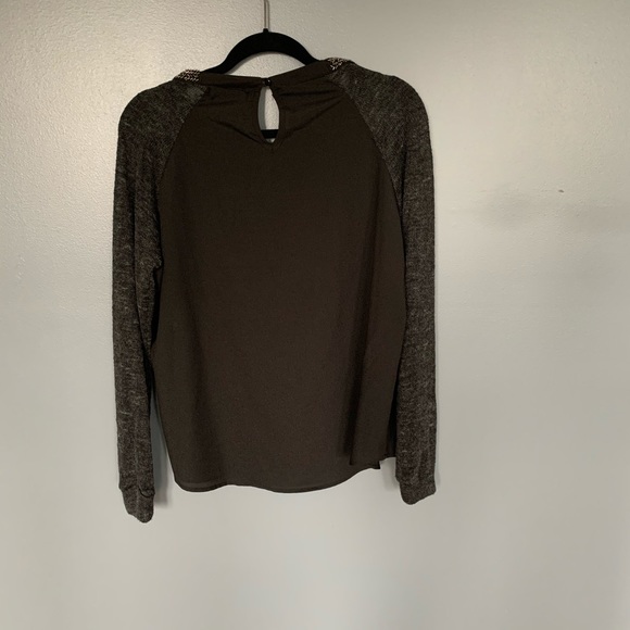 Olivia Moon Jewel Neck Sweater Black Size Small - Picture 3 of 3